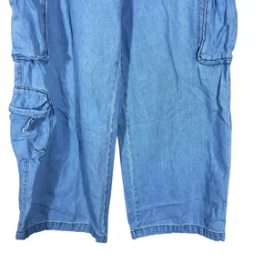 Universal Threads High Rise Wide Leg Cargo Jeans Light Wash Utility Blue Size 10R thumbnail 3