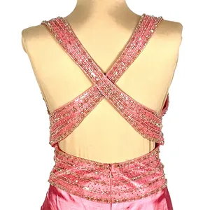 Glamorous New Pageant Prom Gown Sweetheart Neck Jeweled Pink Size 6 Glam A-line thumbnail 8
