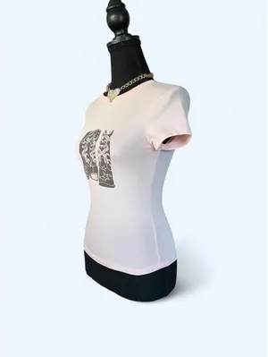 Y2K Western Cowgirl Pink Cowboy Boot Baby Tee Size XS 🎀 thumbnail 6