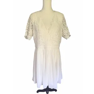 LuLus White Skater Dress V-Neck XL thumbnail 7