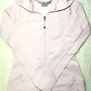 Athleta Soft Pink Zip-Up Hoodie *FEW SMALL PINHOLES* thumbnail 1