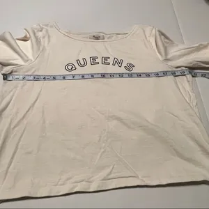 Madewell Queens Womens Size Medium Cream Long‎ Sleeve Crewneck Popover Shirt Top thumbnail 6