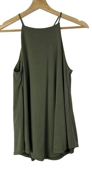Moa Moa Green‎ Square High Neck Swing Tank Top S thumbnail 1