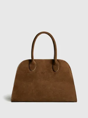 COMMENSE Retro Side Buckle Top Handle Tote Bag Brown Gold NWOT Sold Out thumbnail 3