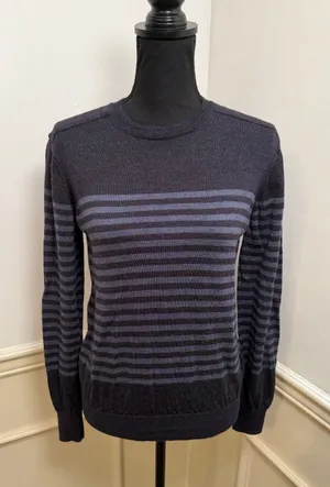 Brunella Gori Made in Italy 100% Extra Fine Merino Wool Striped Knit Sweater thumbnail 1
