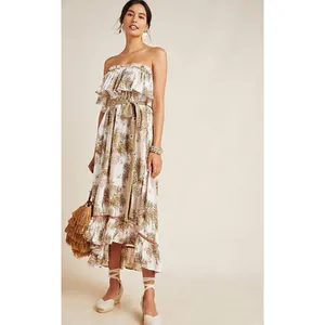 TIGERLILY Anthropologie Gwendolyn Strapless Maxi Dress Size 6 thumbnail 2