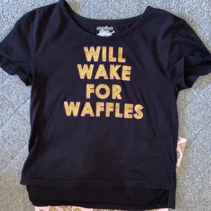 Joe Boxer Will Wake For Waffles Pink and Gold Glitter Pajama Set thumbnail 2