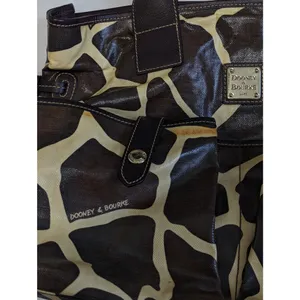 Dooney and Bourse Giraffe Print Tote Bag June Monza Coated Canvas Shoulder Purse thumbnail 10