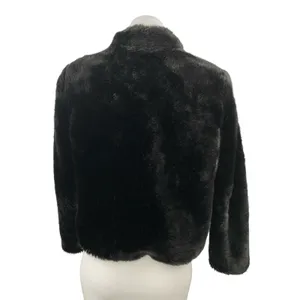 Zara Women's Black Faux Fur Shearling Long Sleeve High Neck Zip Up Coat Jacket S thumbnail 2