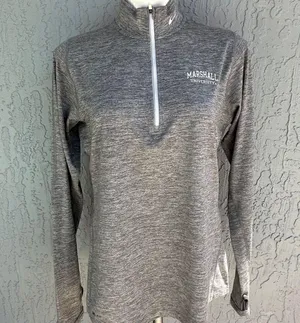 Nike Dri-Fit 1/2 Zip Pullover Marshall University Heather Grey L EUC thumbnail 1