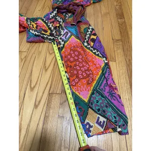 Farm Rio NWT Dotted Patch Scarf Colorful Bold Jumpsuit Size Small thumbnail 9