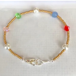 Handmade Multi Colored Beaded Bracelet thumbnail 2