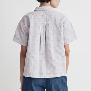 Madewell Garment Dyed Checkerboard Button Up Shirt NL027 Dusty Lavender Size XXL thumbnail 3