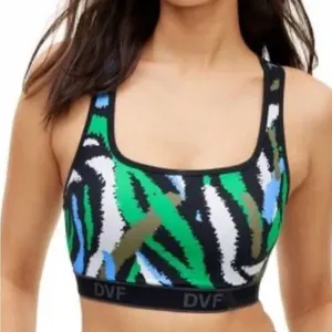 Diane Von‎ Furstenberg Target Disco Zebra Green Racerback Sports Bra L thumbnail 1