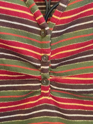 🎇🎇🎇3for 12$🎇🎇🎇Cato Striped Polo Top in Red, Olive & Brown-XL thumbnail 5