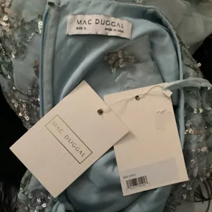 MAC DUGGAL 5647 Blue Sequined High Neck Cap Sleeve A Line Gown thumbnail 17