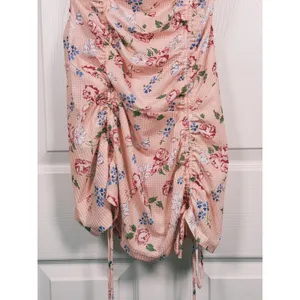 VRG GRL Floral Smocked Ruched Mini Dress Size Small Pink Dainty Coquette thumbnail 6
