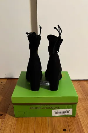 Black Suede Heeled Shoes Size 9 thumbnail 4