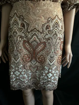 Wrangler Off-Shoulder Paisley Print Dress in Beige & Brown SM NWT thumbnail 8