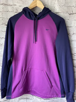 Nike Therma-Fit Womens L Hoodie Pullover Blue Purple Casual Comfort‎ thumbnail 1