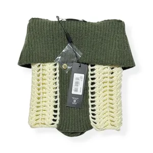 JADED LONDON Akio Knitted Corset Top, Olive, XS thumbnail 6