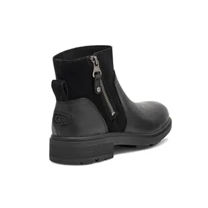 UGG Ankle Boots Women 9.5‎ Black Leather Suede Mixed Media Zipper Casual Booties thumbnail 3