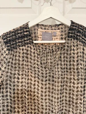 Anthropologie Vanessa Virginia Dress XS Black Tan Smocked Waist Boho thumbnail 2
