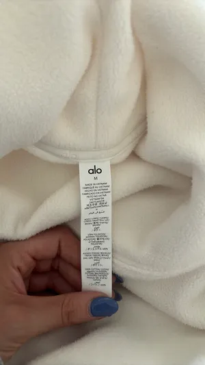 Alo Polar Fleece Hazy Pullover White Sweatshirt thumbnail 4
