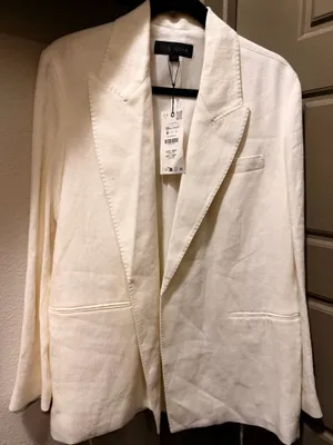 Zara Tie Wrap Linen Blend Blazer thumbnail 2