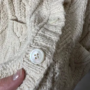 Lauren Ralph Lauren Cardigan Sweater Cable Knit Fisherman pockets women's medium thumbnail 7