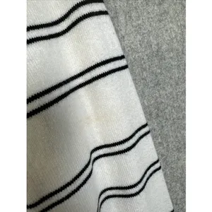 French Connection Medium Sweater Striped Mock Neck White‎ Black Long Sleeve thumbnail 9