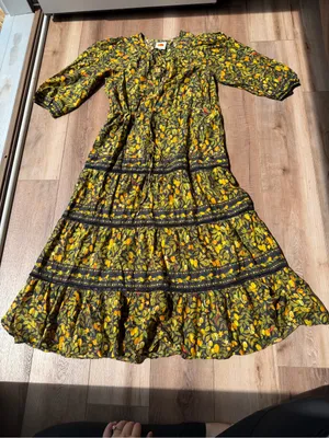 Farm Rio Star Fruits Maxi Dress Medium M 100% Cotton Floral Fruit Print thumbnail 3