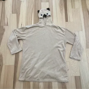 Fuzzy cozy bear hoodie beige Sz XL unisex top thumbnail 1