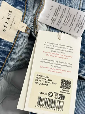 SÉZANE Marja Denim Mini Skirt, Vintage Blue, FR38/US6 thumbnail 8