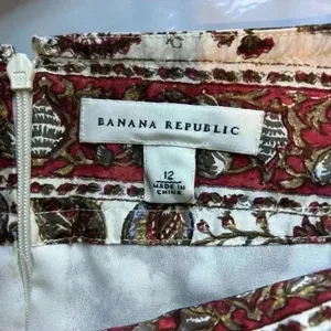 Banana Republic Silk Floral paisley skirt size 12 Feminine Delicate boho hippie thumbnail 5