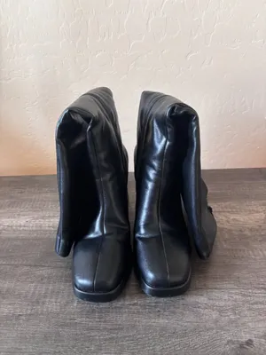 Classic Black Heeled Knee Boots - Women thumbnail 3