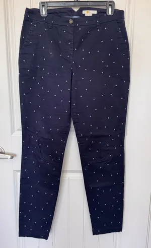 Boden Navy Polka Dot Ankle Pants Womens US 8R‎ Slim Fit thumbnail 1