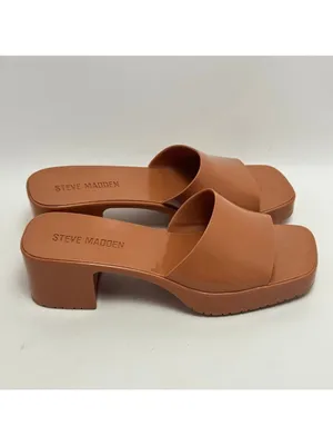 Steve Madden Harlin Square Toe Block Heel Platform Slide On Mule Sandals Size 8M thumbnail 9