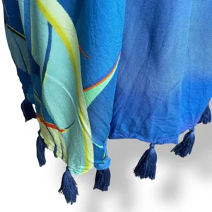 Farm Rio Toucan Sarong Wrap Midi Skirt Tassel Trim Tropical Resort Beach Coverup thumbnail 7