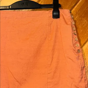 Free people burnt orange linen blend mini skirt with side buttons thumbnail 2