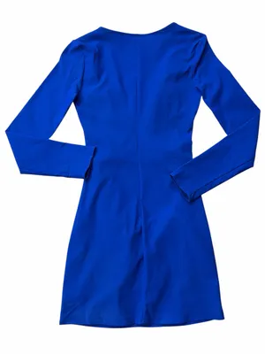 Bershka Royal Blue Square-Neck Ruched Mini Dress thumbnail 2