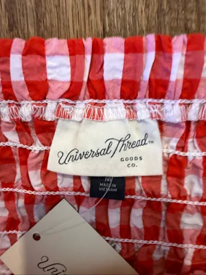 Universal Thread NWT  red gingham smocked tube top M thumbnail 4