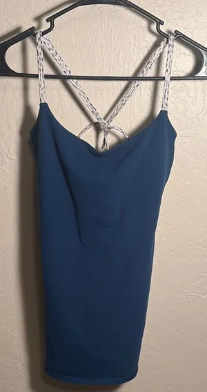 LULULEMON dancing Warrior Poseidon Blue Dottie Tank Top thumbnail 1