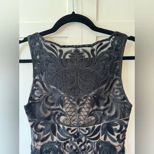 Sue Wong Lace Black Cocktail Dress Above‎ Knee Size 2 thumbnail 10