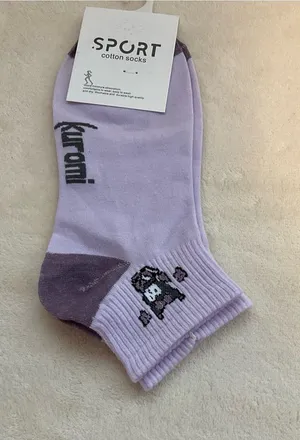 Sporto Lavender Athletic Crew Socks with Charcoal Accents thumbnail 1