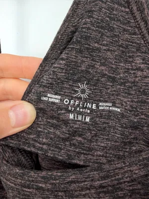 AERIE Recharge Crop Tank Heather Black Purple M thumbnail 2