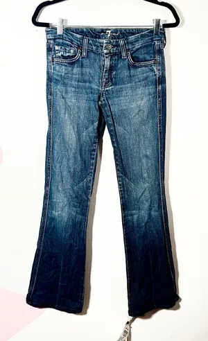 7 For All Mankind Bootcut Jeans Womens 27 Blue‎ Denim Low Rise thumbnail 1