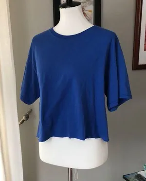 Basic Cut / Cropped Blue T thumbnail 1