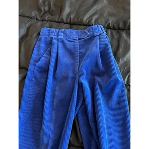 Francis Ferent Brussels Vintage Blue Corduroy Pleated Tapered Pants Sz small thumbnail 7