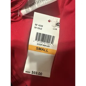 NWT Summerful Swimwear: Red‎ Ribbed Bikini Set (Top Medium, Bottom Small) thumbnail 5